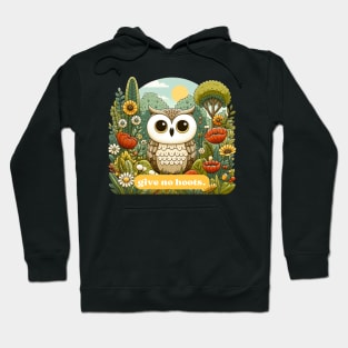 Give No Hoots - Carefree Owl in Bloom Hoodie